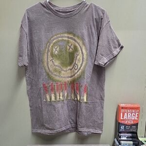 NIRVANA Kids Smiley Face Tee - Gray and Gold